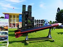 Tien Kung III Missile Model with Launcher Trailer Display at Military Academy Ground