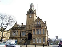 Cleckheaton Town Hall (1892) by Mawson & Hudson of Bradford Town Hall Cleckheaton.jpg