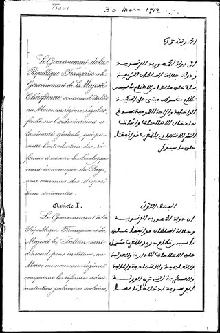 <span class="mw-page-title-main">Treaty of Fes</span> 1912 treaty establishing a French protectorate over Morocco