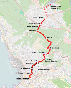 Tramway Trieste-Opicina map.svg