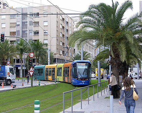 Tram connecting San Cristóbal de La Laguna with Santa Cruz de Tenerife