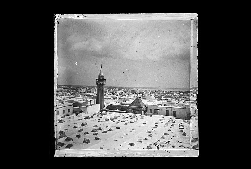 File:Tunisie - Vue générale d'une ville, minaret, Tunisie (g0635).jpg