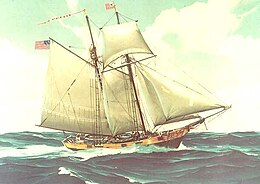 A 19th-century portrait of a Revenue Marine cutter, which may be of either the USRC Massachusetts or its replacement, the Massachusetts II USRC Massachusetts (1791).jpg