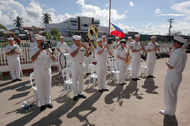 File:US Navy 060617-N-3153C-018 The U.S. Navy Show Band performs during the closing ceremonies at Bangao Hospital.jpg