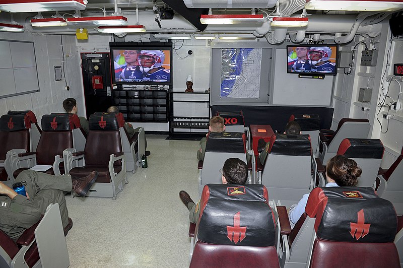 File:US Navy 120205-N-VA840-080 Sailors watch Super Bowl XLVI in one of the ready rooms.jpg