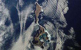 Islas Ushishir.  Disparo desde el espacio