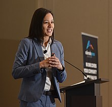 Vanessa Otero speaking at the Colorado Press Association convention in 2019 Vanessa Otero Speaking Photo (cropped).jpg