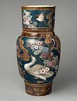 Porzellanvase mit Schwan, Haviland & Co., 1880