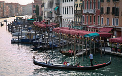 Gondolas in the Grand Canal. Venice, Italy 2009