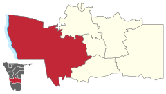 Map of Daweb (constituency) in Namibia