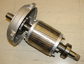 <span class="mw-page-title-main">Squirrel-cage rotor</span> Rotating part of the common squirrel-cage induction motor
