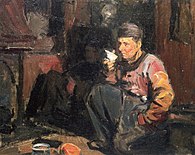 Dutch boy drinking