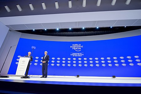 Klaus Schwab and John Kerry, WEF annual meeting in Davos, Switzerland.