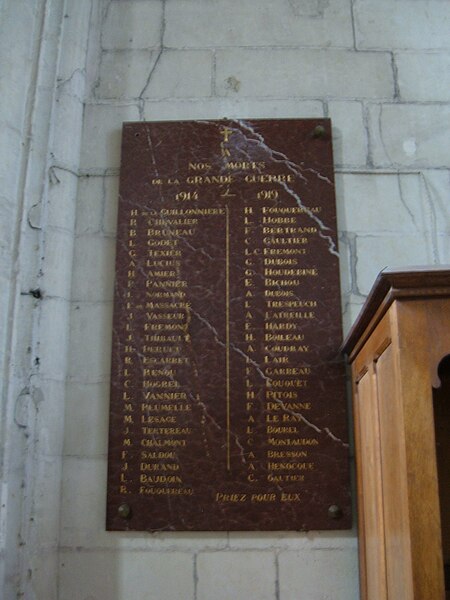 File:World War I memorial plaque, Église Saint-Pierre, Saumur.jpg