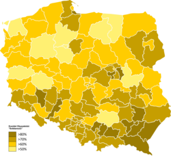 Votes for Solidarity by constituency Wybory 1989 Solidarnosc wyniki okregi.png