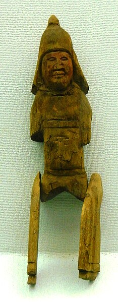 File:Xixia Museum wooden figure of cavalry soldier.jpg