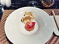 Zensai- amaebi tartare, celeriac puree, tomato sorbet, finger limes, shrimp chips.jpg