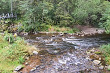 Bei der Mündung der Haslach wird aus der Gutach (links) die Wutach (Obere Wutachschlucht im Granit)