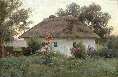 Ю.Ю. Волков, «Український пейзаж із хатою», (1910), приватна колекція.