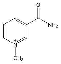 Structural formula of 1-methylnicotinamide