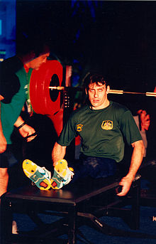 Richard Nicholson before his lift. 13 ACPS Atlanta 1996 Powerlifting Richard Nicholson.jpg