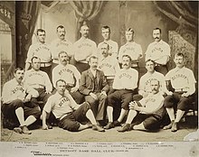 1887 Detroit Wolverines: Hanlon 3rd from right in first row of seats