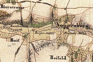 The Berger Mühle on the original map from 1846