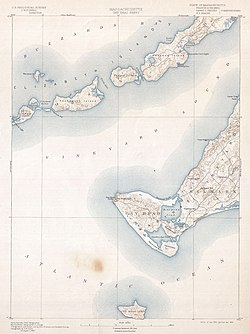 1898 ж. Гей-Хедтің АҚШ-тың геологиялық зерттеу картасы, Массачусетс штатындағы Мартас Виньярды - Geographicus - MarthasVineyardW-USGS-1898.jpg