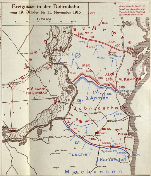 File:1916 - Austria - Luptele din Dobrogea 19 octombire-11 noiembrie 1916.png