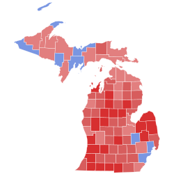 1942 Michigan gubernatorial election results map by county.svg