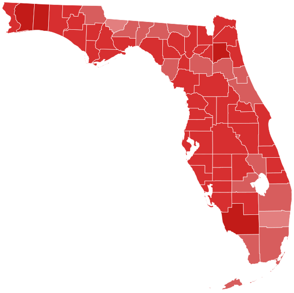 File:1994 United States Senate election in Florida results map by county.svg