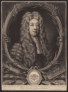 Portrait of Lord Harcourt, his arms between the purse and mace. 1stViscountHarcourt.jpg