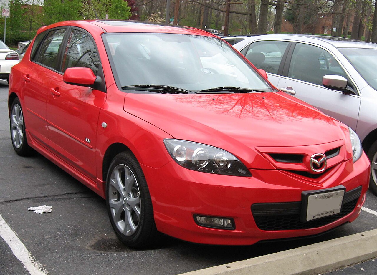 2007 mazda 3 sedan red