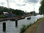 View over last part of the canal Noord-Hollands kanaal and construction site of the new metro-tunnel in Amsterdam; Dutch city free photo by Fons Heijnsbroek, 2007