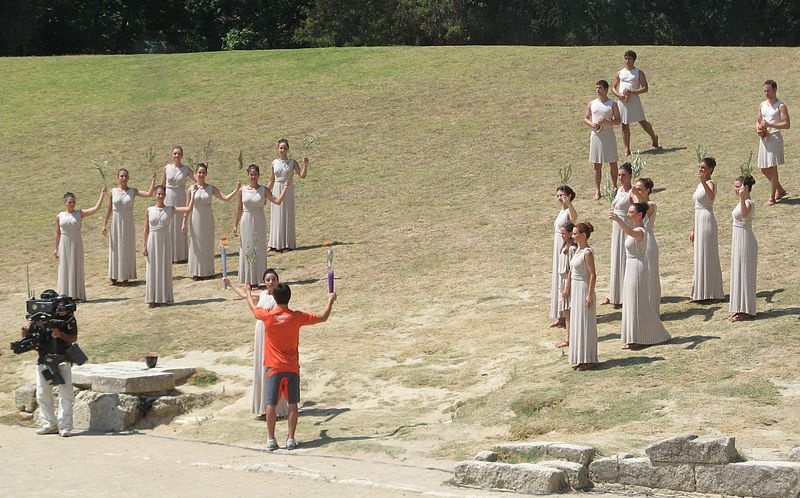 File:2010 Summer Youth Olympics torch ignition ceremony-olympic torch handover.jpg