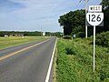 File:2017-07-12 08 41 25 View west along Virginia State Route 126 (Fairgrounds Road) at Virginia State Secondary Route 650 in Tasley, Accomack County, Virginia.jpg