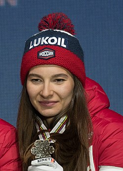 Natalja Neprjajeva Seefeldin MM-kilpailuissa 2019.
