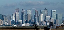 Modern Docklands, showing Canary Wharf 2019 London, Canary Wharf 02.jpg