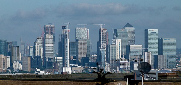 Modern Docklands, showing Canary Wharf