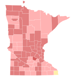 Results by county:
Schultz
40-50%
50-60%
60-70%
Wardlow
40-50% 2022 Minnesota attorney general Republican primary election results map by county.svg