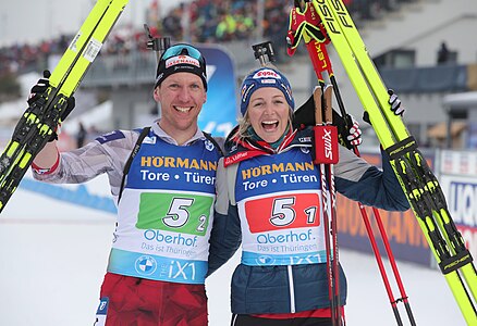 Lisa Hauser und David Komatz, World Championships Biathlon 2023 in Oberhof