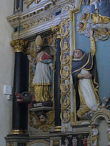 4288.Links-Pol de Léon(lat.Paul Aurelian)ist ein Walisisch-Heiliger des 6.Jahrhunderts,der einer der 7 Gründer-Heiligen der Bretagne wurde.Saint Thegonnec.JPG