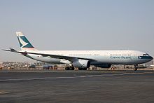 Airbus A330-300 Cathay Pacific in aeroporto