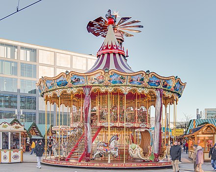 Merry-go-round at the Christmas Market at Alexanderplatz, Berlin