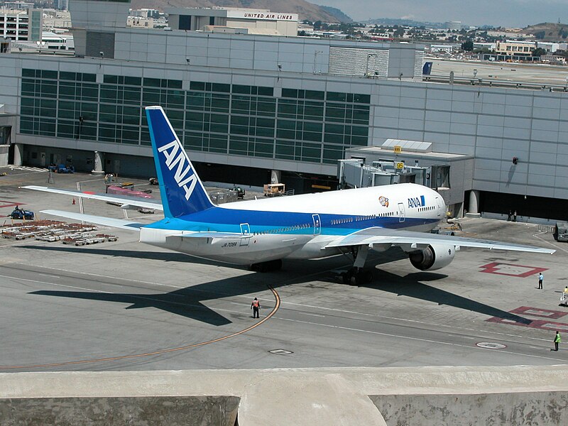 File:All Nippon Airways B777-281ER (JA708A) parked at San Francisco International Airport.jpg