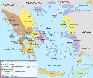 Die griechischen Dialekte im Kern des griechischen Siedlungsgebiets