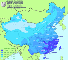 Durchschnittlicher Jahresniederschlag in China (Englisch) .png