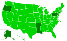 Ross Perot was on the ballot in every state; in six states (Alaska, Arkansas, Connecticut, Louisiana, Oregon, Pennsylvania) Perot was placed on the ballot through the formation of a political party supporting his candidacy. His electoral performance in each of those states led to those parties being given ballot-qualified status. BallotAccessofRossPerot1992.svg