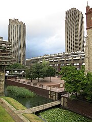 The Barbican Estate features underground parking, making space available for public squares.