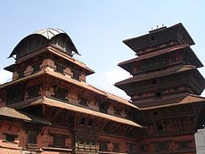 Palácio de Basantapur, na Praça Darbar de Catmandu